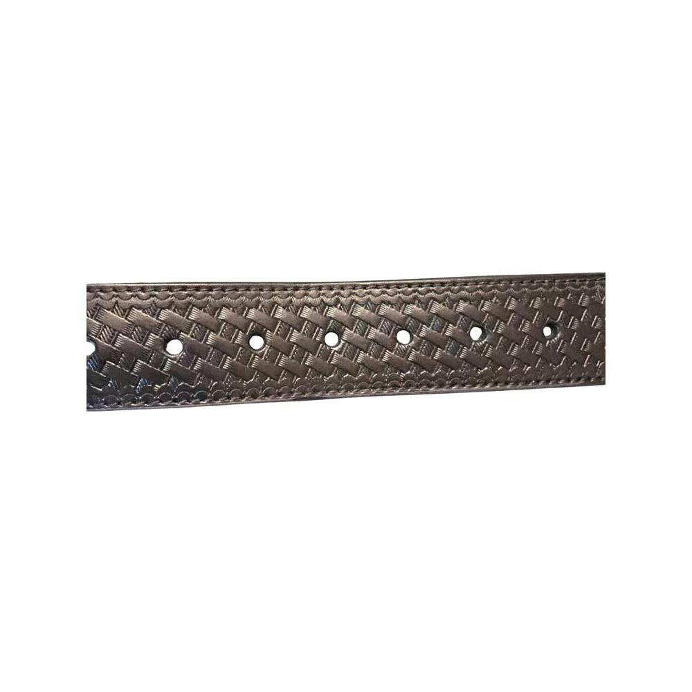 Dickies Belt Black Basketweave Embossed Genuine Leather  Mens M 34-36